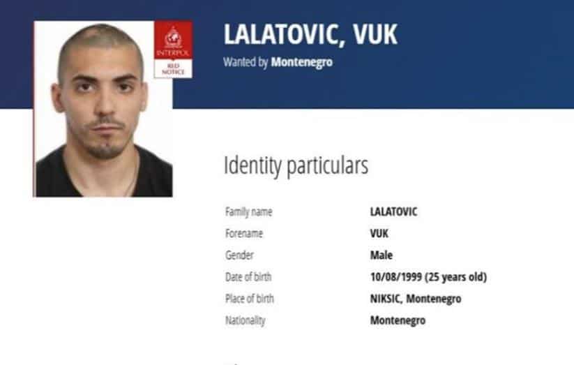 INTERPOL RASPISAO POTERNICU ZA VUKOM LALATOVIĆEM: Traži se zbog ubistava kavčana Lipovine i Pejakovića
