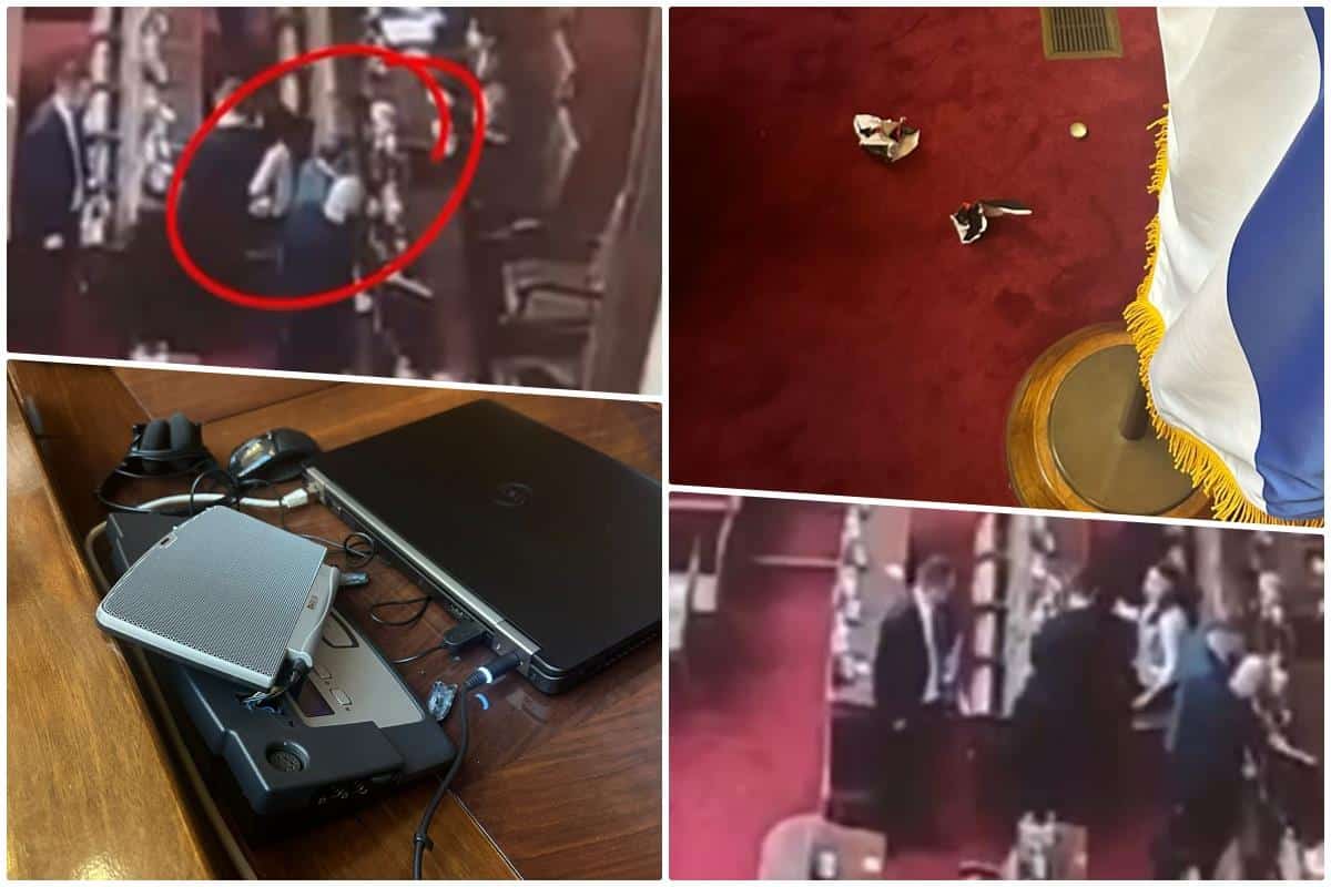 OPOZICIONI POSLANICI ČUPALI MIKROFONE U SKUPŠTINSKOJ SALI! Kulminacija opstrukcije rada parlamenta: Pogledajte ovaj haos (FOTO/VIDEO)