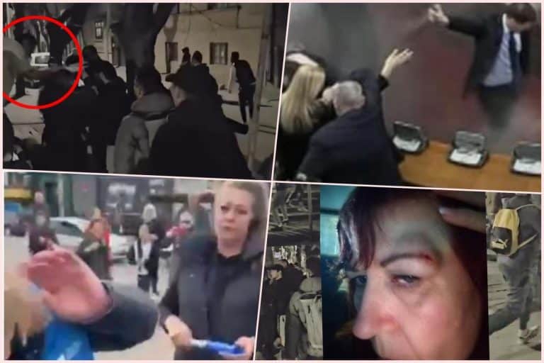 “JUNACI” IZ OPOZICIJE I BLOKADERA BRUTALNO NAPADAJU ŽENE Birajući trudnice, bake, devojčice za mete nasilja jasno pokazuju samo to kolike su KUKAVICE