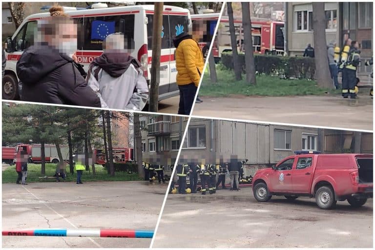 MUŠKARAC NASTRADAO U PODRUMU ZAPALJENE ZGRADE U NIŠU: Pogledajte dramatične prizore sa mesta požara u Branka Krsmanovića! (foto)