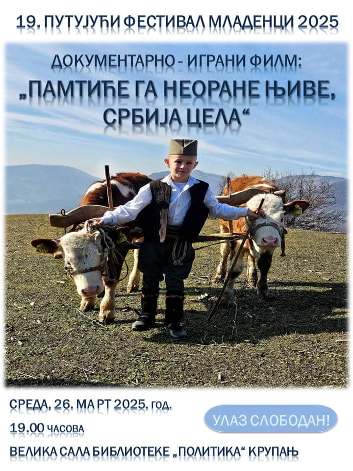 ZA PET DANA U PET MESTA: Počinje Putujući festival dokumentarnog filma “Mladenci”