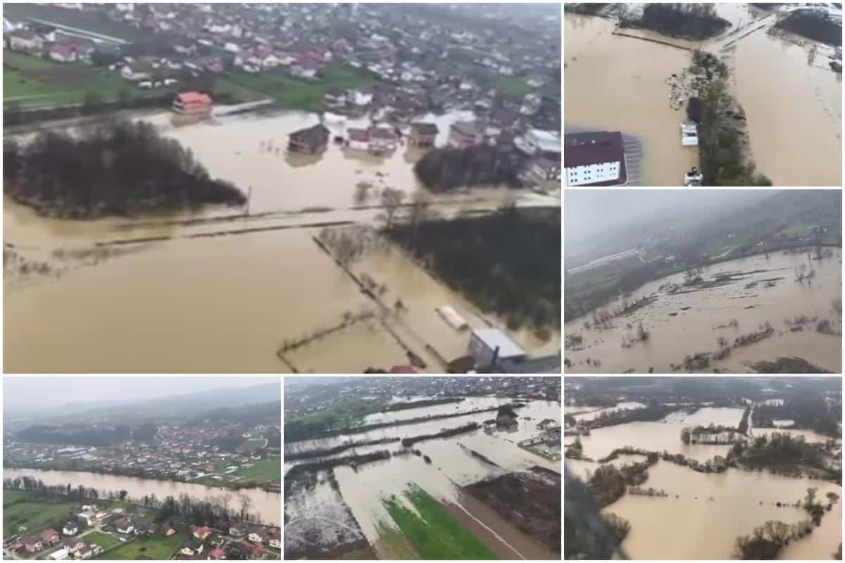 (VIDEO) DRAMATIČNI SNIMCI IZ VAZDUHA POPLAVLJENIH PODRUČJA: Ogromna šteta ostala posle padavina, užasne poplave uništile Republiku Srpsku (FOTO)