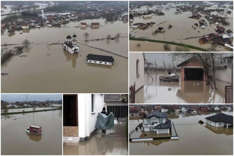 KAO DA JE TORNADO PROTUTNJAO! Jezive scene iz Prijedora obišle region! Automobili plutaju, ljudi čamcima izlaze iz kuća! Potopljena CRKVA! (FOTO/VIDEO)