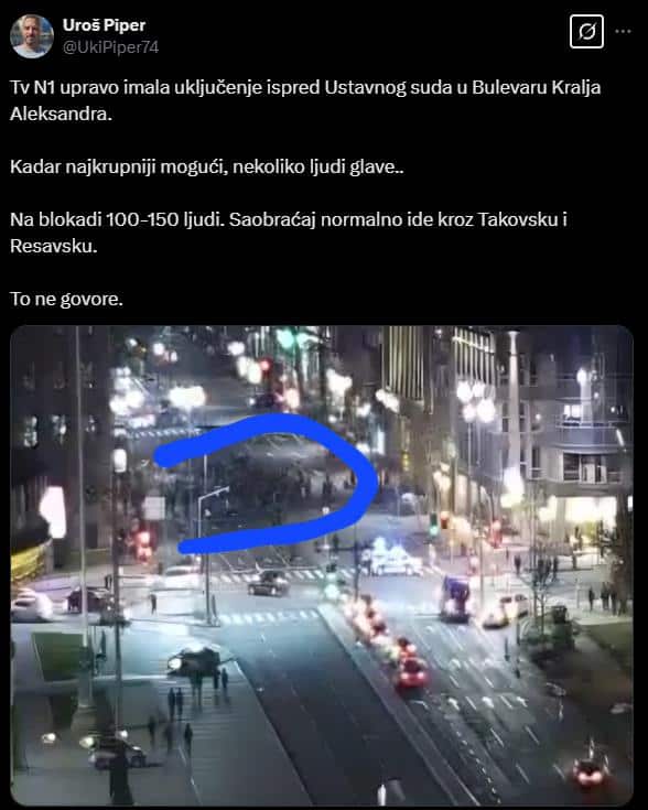 “KADAR NAJKRUPNIJI MOGUĆI, NA BLOKADI 100-150 LJUDI” Piper obesmislio izveštavanje Šolakovih medija: To ne govore… (FOTO)