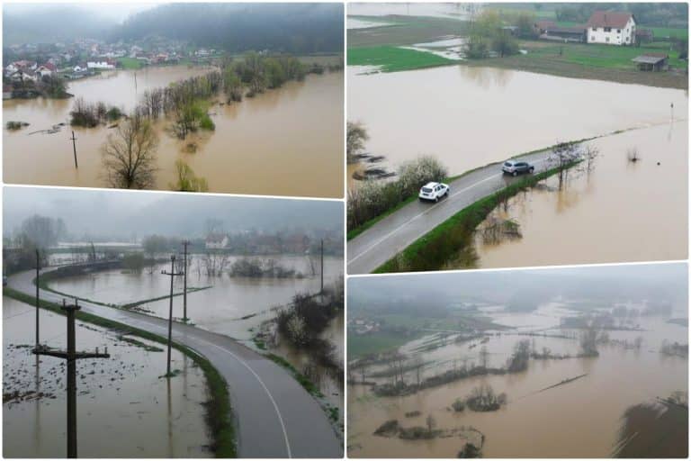 STRAŠNE SLIKE POPLAVA KOD LOZNICE NAPRAVLJENE IZ DRONA: Jadar se izlio, meštani strepe od najavljenih kiša, voda preti kućama – sve ekipe na terenu (FOTO/VIDEO)