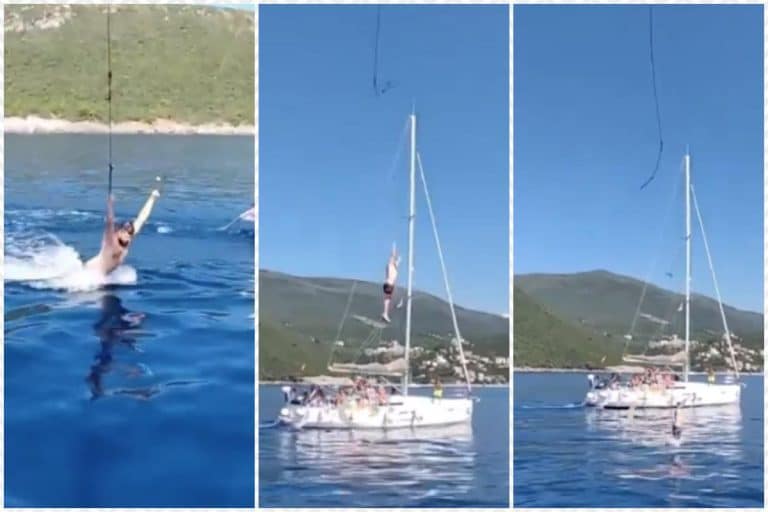 DA LI BISTE SE USUDILI DA PROBATE OVO? Zastrašujuć snimak “LEVITIRANJA” iznad vode! Opasna adrenalinska zabava postala hit na CRNOGORSKOM PRIMORJU! (VIDEO)