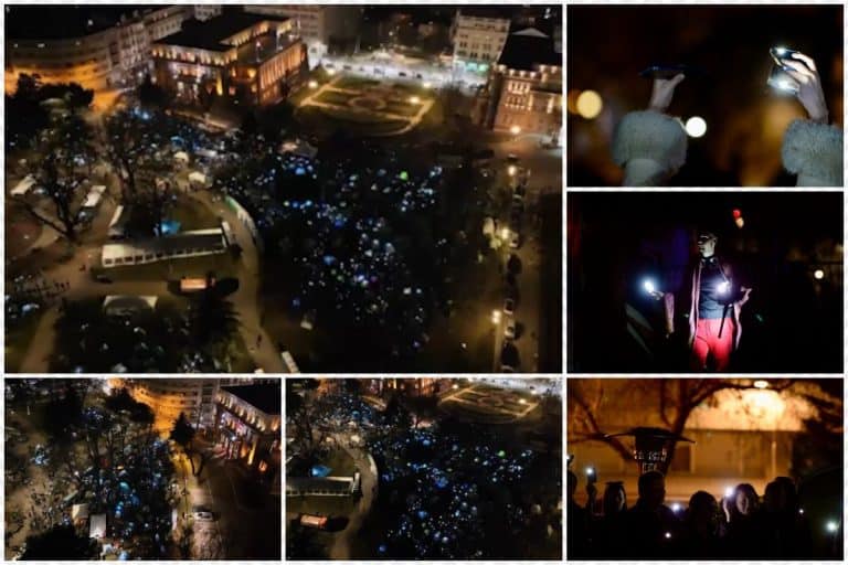 VELIČANSTVEN PRIZOR U CENTRU BEOGRADA Studenti koji žele da uče upalili telefone i osvetlili Pionirski park: “Ostajemo dok nam zahtevi ne budu ispunjeni”