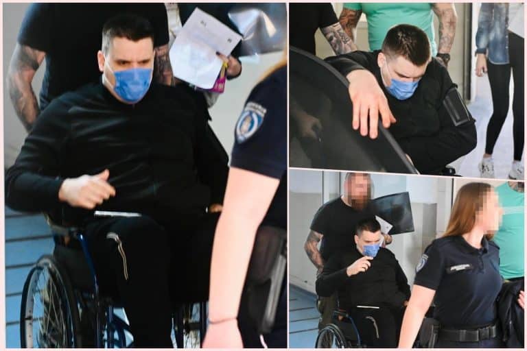 CRNOGORAC RANJEN U LUKS RESTORANU U BEOGRADU IZAŠAO IZ BOLNICE: Okružen telohraniteljima i u kolicima napustio zdravstvenu ustanovu (foto)