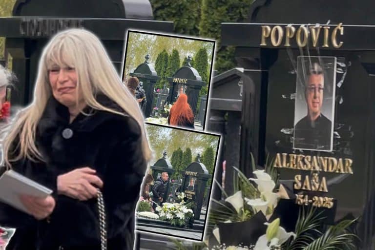 NAJTUŽNIJA SCENA NA POMENU ESTRADNOM MAGU: Zvone zvona za pokoj Sašine duše, na nagrobnoj ploči srce od belih hrizantema