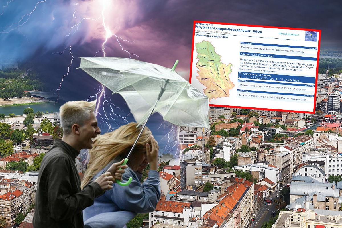 U NAREDNIH 2 SATA NA UDARU OVA 3 DELA SRBIJE: RHMZ popalio sve alarme, cela zemlja žuta! Stižu pljuskovi s grmljavinom